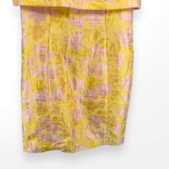 Badgley Mischka Yellow and Pink Midi Dress - Picture 11 of 14